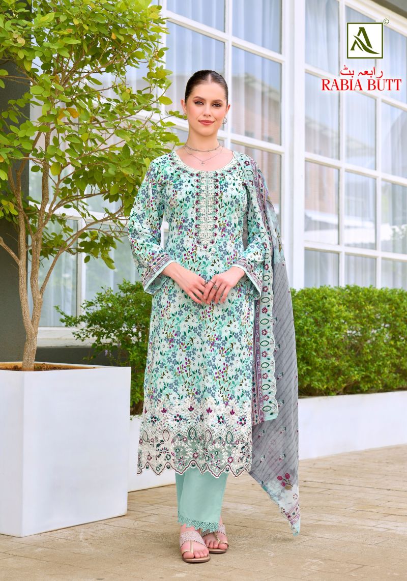 Alok Rabia Butt Cambric Cotton Print Embroidered Dress Material — Wholesale Salwar Suits, Vardan Ethnic wholesale from Surat — view 3