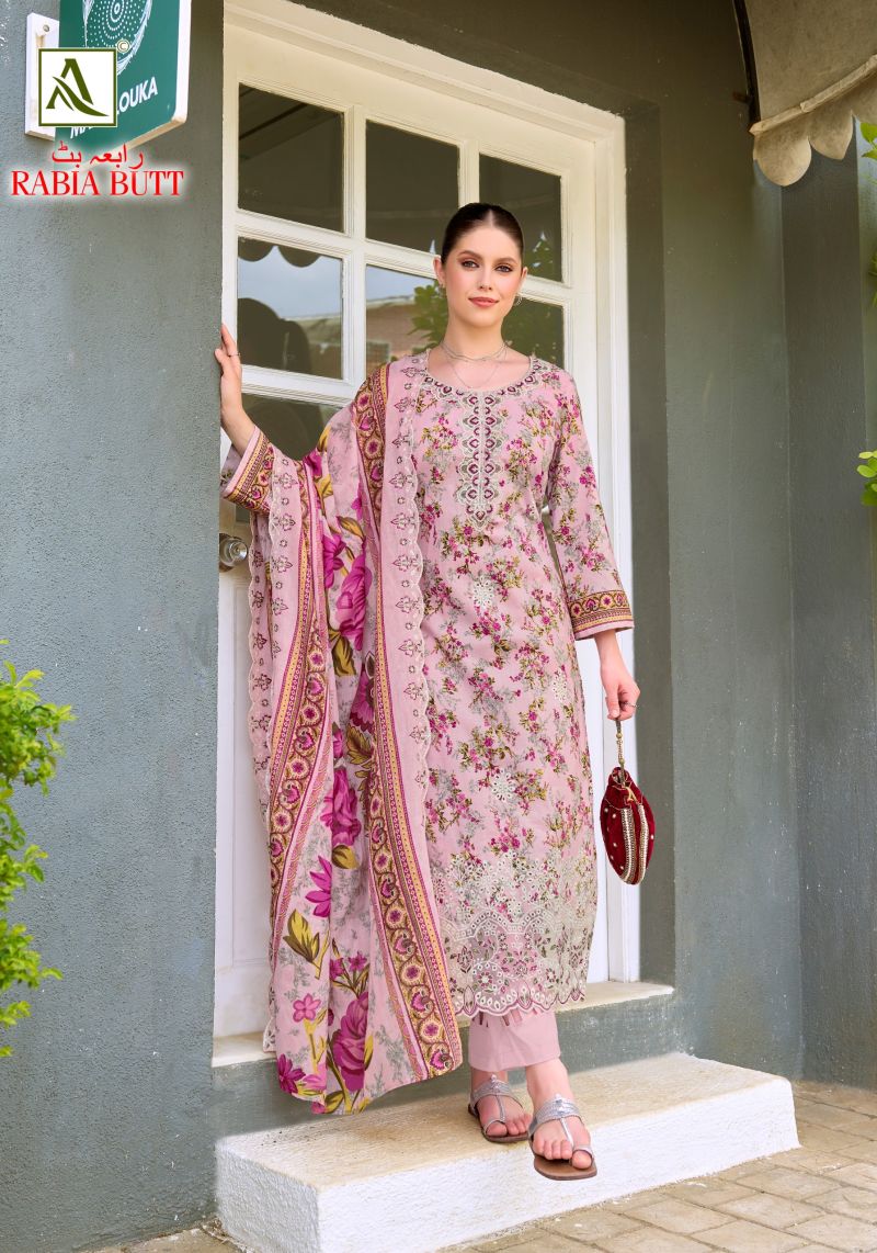 Alok Rabia Butt Cambric Cotton Print Embroidered Dress Material — Wholesale Salwar Suits, Vardan Ethnic wholesale from Surat — view 4