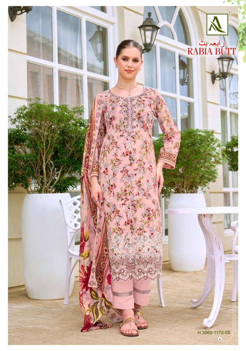 Alok Rabia Butt Cambric Cotton Print Embroidered Dress Material — Wholesale Salwar Suits, Vardan Ethnic wholesale from Surat — view 5