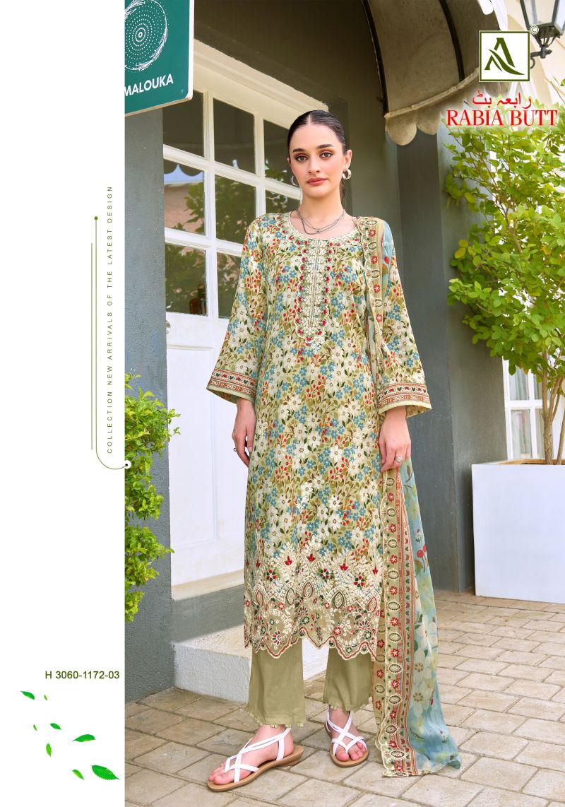 Alok Rabia Butt Cambric Cotton Print Embroidered Dress Material — Wholesale Salwar Suits, Vardan Ethnic wholesale from Surat — view 6