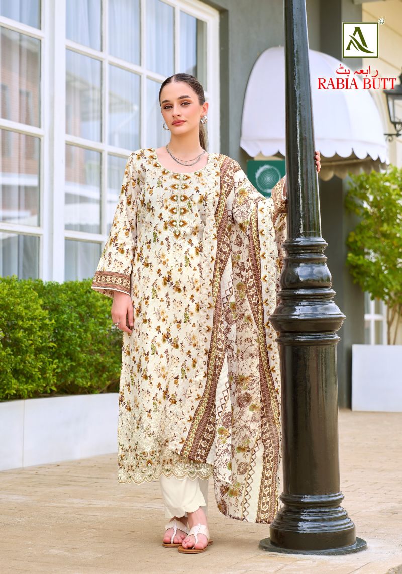 Alok Rabia Butt Cambric Cotton Print Embroidered Dress Material — Wholesale Salwar Suits, Vardan Ethnic wholesale from Surat — view 2