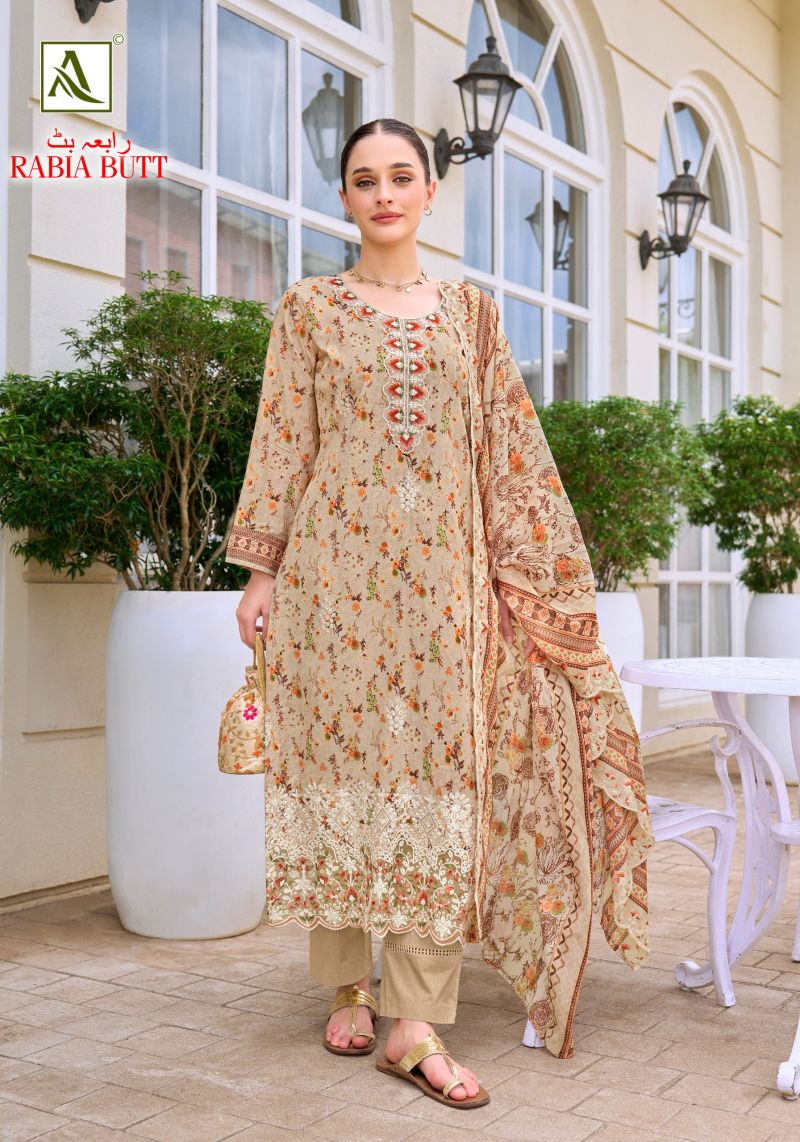 Alok Rabia Butt Cambric Cotton Print Embroidered Dress Material — Wholesale Salwar Suits, Vardan Ethnic wholesale from Surat — view 7