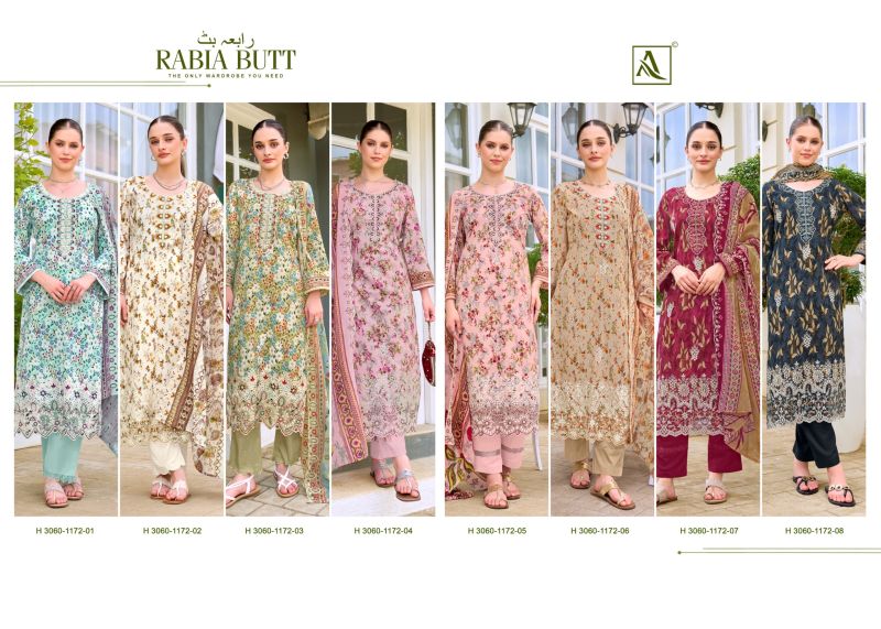 Alok Rabia Butt Cambric Cotton Print Embroidered Dress Material — Wholesale Salwar Suits, Vardan Ethnic wholesale from Surat — view 11