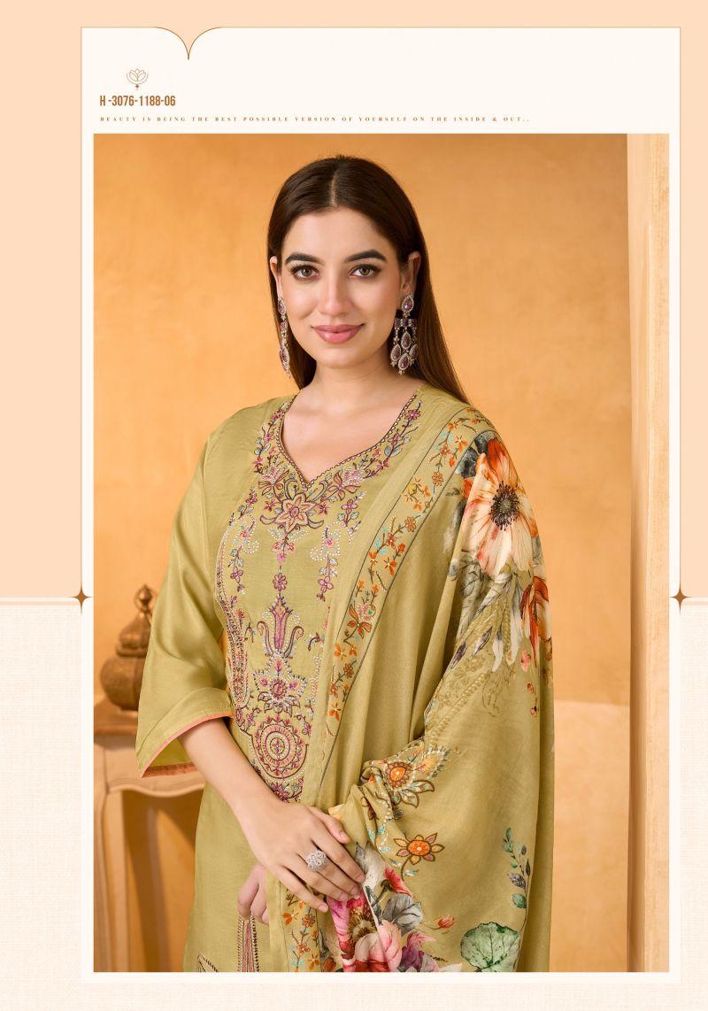 Alok Rosemont Viscose Maslin Embroidered Dress Material Catalog — Wholesale Dress Material, Vardan Ethnic wholesale from Surat — view 6