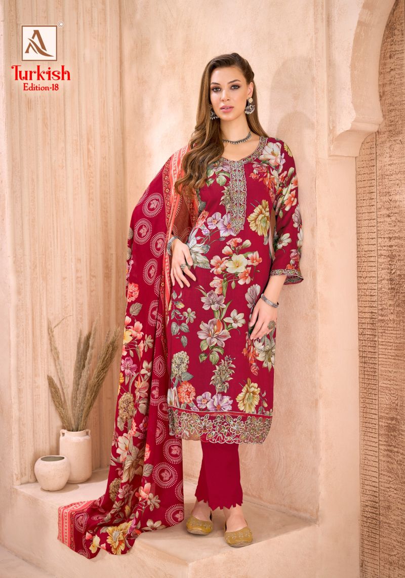 Alok Turkish Edition 18 Viscose Rayon Printed Dress Material — Wholesale Dress Material wholesale from Surat — Photo 3