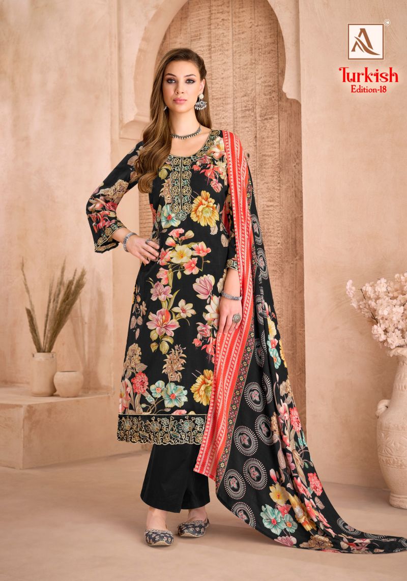 Alok Turkish Edition 18 Viscose Rayon Printed Dress Material — Wholesale Dress Material wholesale from Surat — Photo 4