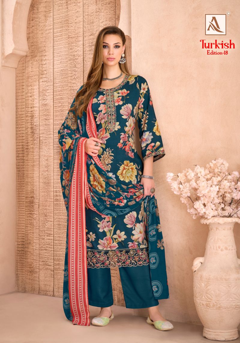 Alok Turkish Edition 18 Viscose Rayon Printed Dress Material