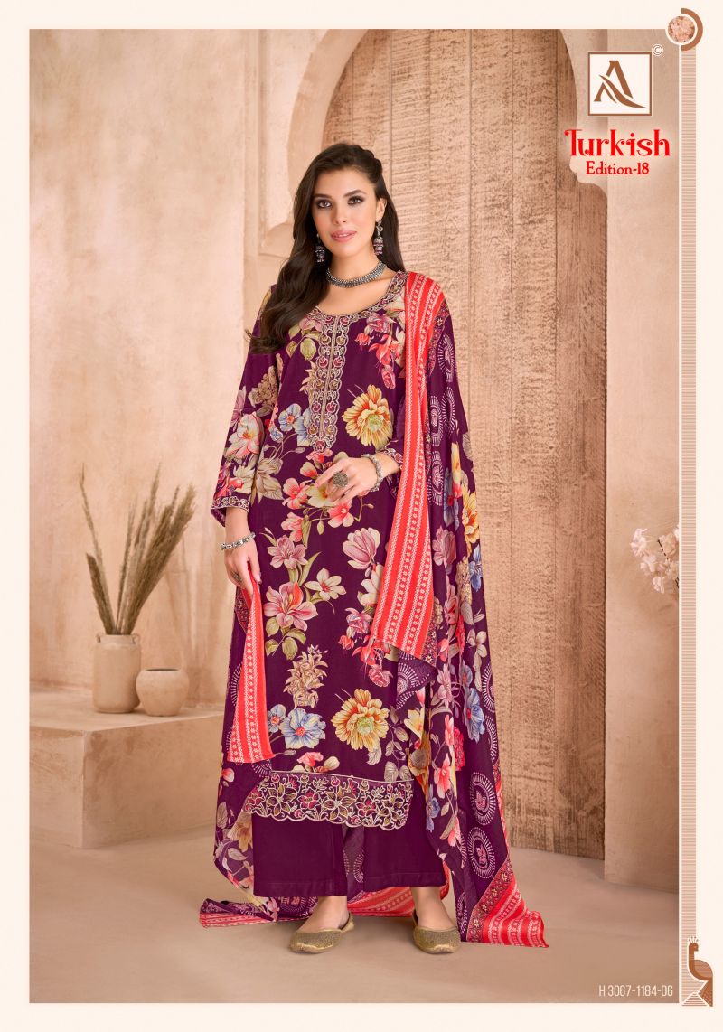 Alok Turkish Edition 18 Viscose Rayon Printed Dress Material — Wholesale Dress Material wholesale from Surat — Photo 6