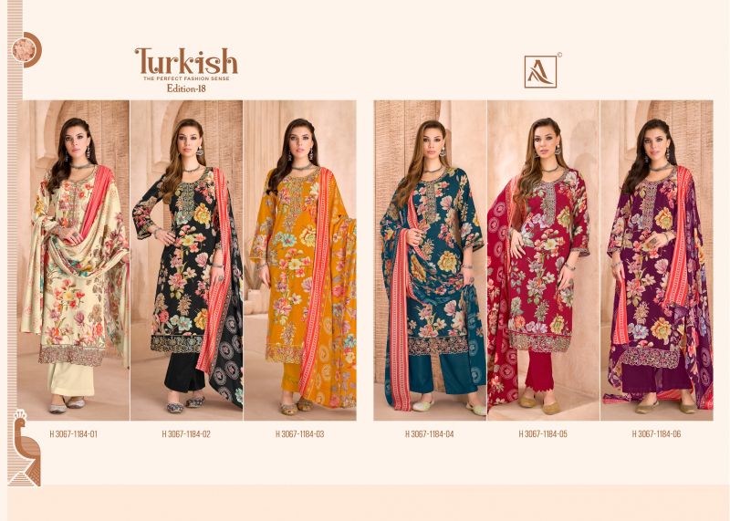 Alok Turkish Edition 18 Viscose Rayon Printed Dress Material — Wholesale Dress Material wholesale from Surat — Photo 11