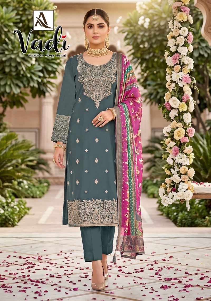 Alok Vadi Jacquard With Hand Work Dress Material Catalog
