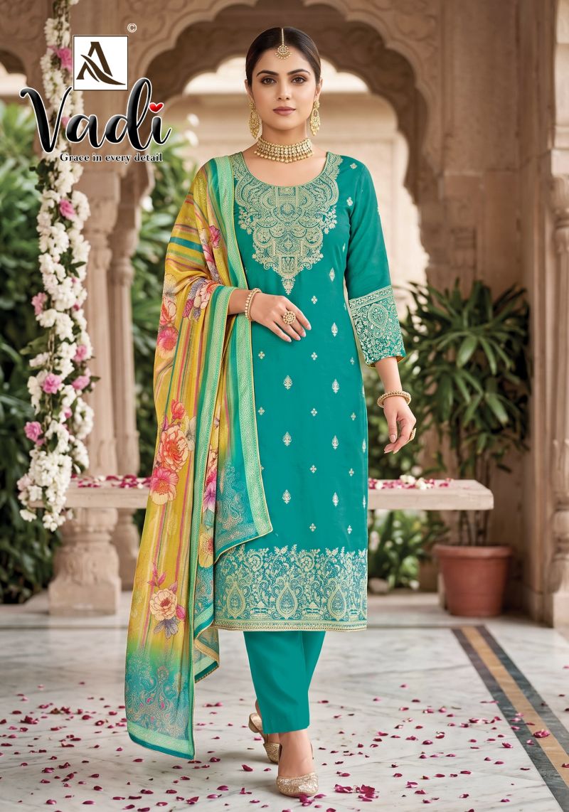 Alok Vadi Jacquard With Hand Work Dress Material Catalog — Wholesale Dress Material, Alok wholesale from Surat — Photo 9