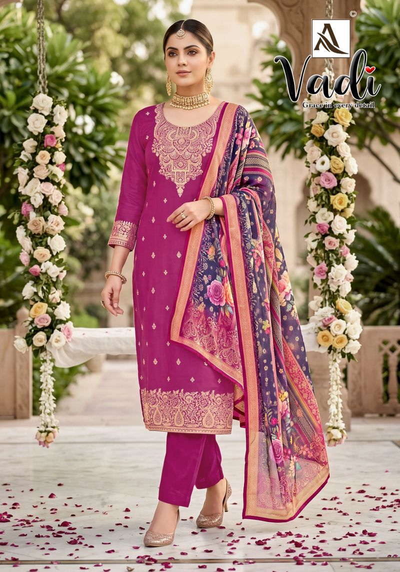 Alok Vadi Jacquard With Hand Work Dress Material Catalog — Wholesale Dress Material, Alok wholesale from Surat — Photo 10