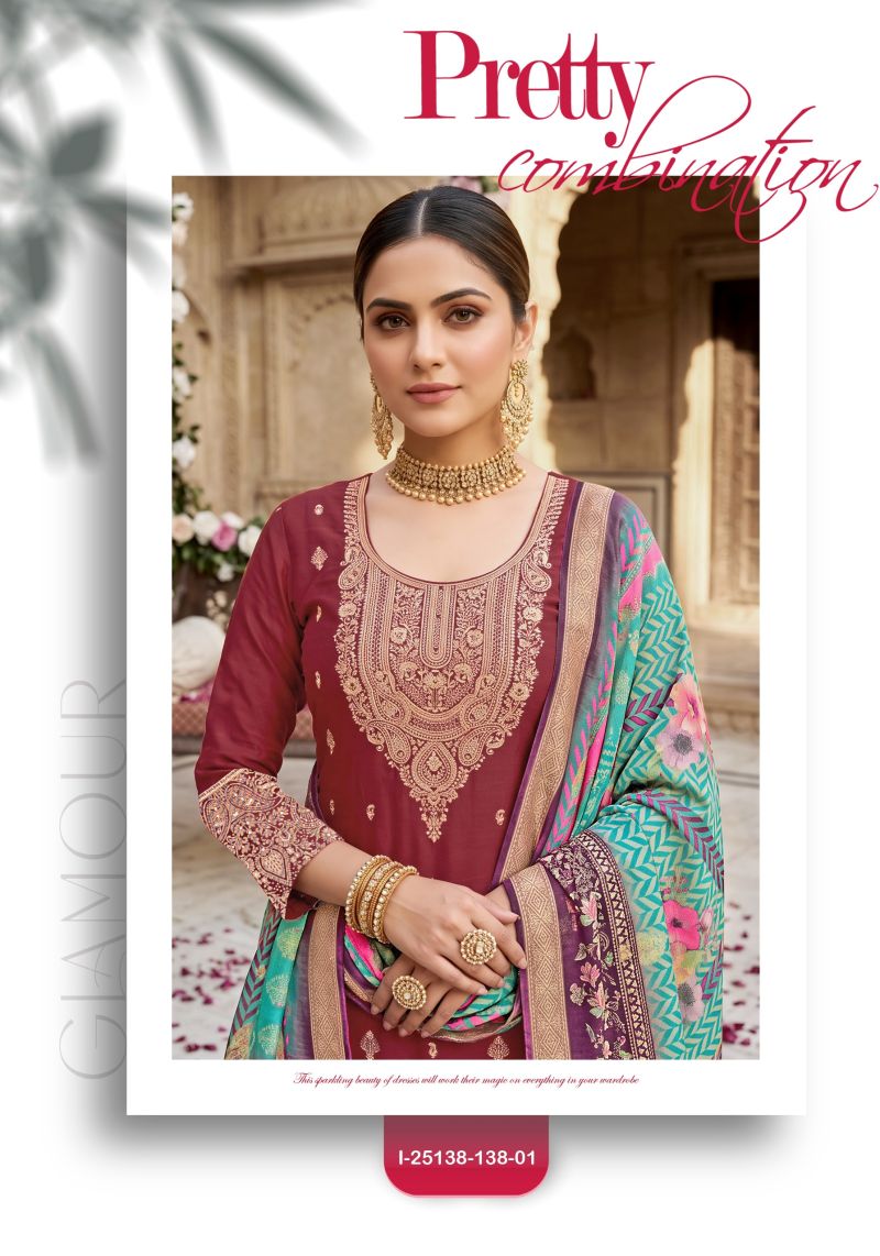 Alok Vadi Jacquard With Hand Work Dress Material Catalog — Wholesale Dress Material, Alok wholesale from Surat — Photo 3