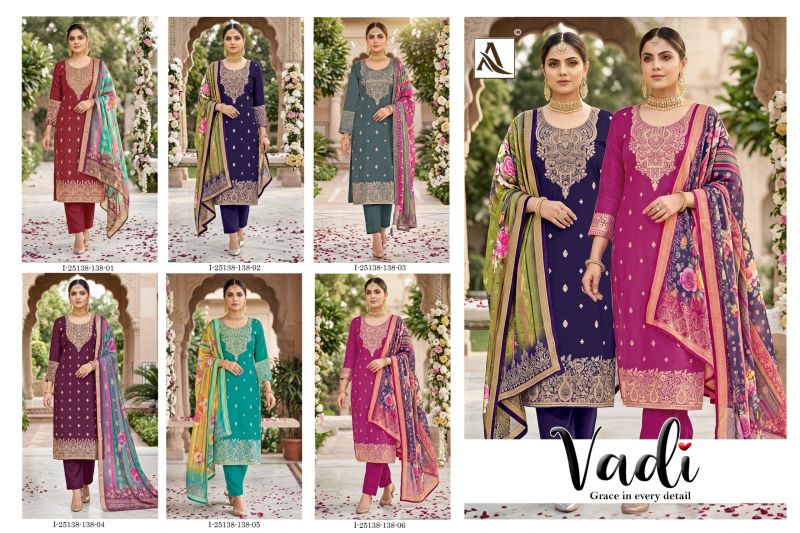 Alok Vadi Jacquard With Hand Work Dress Material Catalog — Wholesale Dress Material, Alok wholesale from Surat — Photo 5