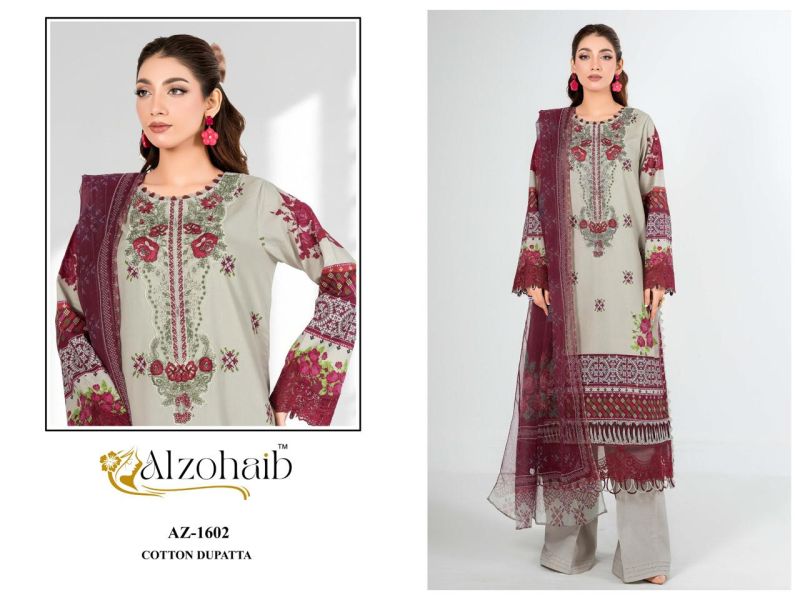 Alzohaib Anisa Vol 2 Chiffon Dupatta Cotton Patch Work Salwar Kameez — Wholesale Pakistani Suits wholesale from Surat - Gallery Image 2