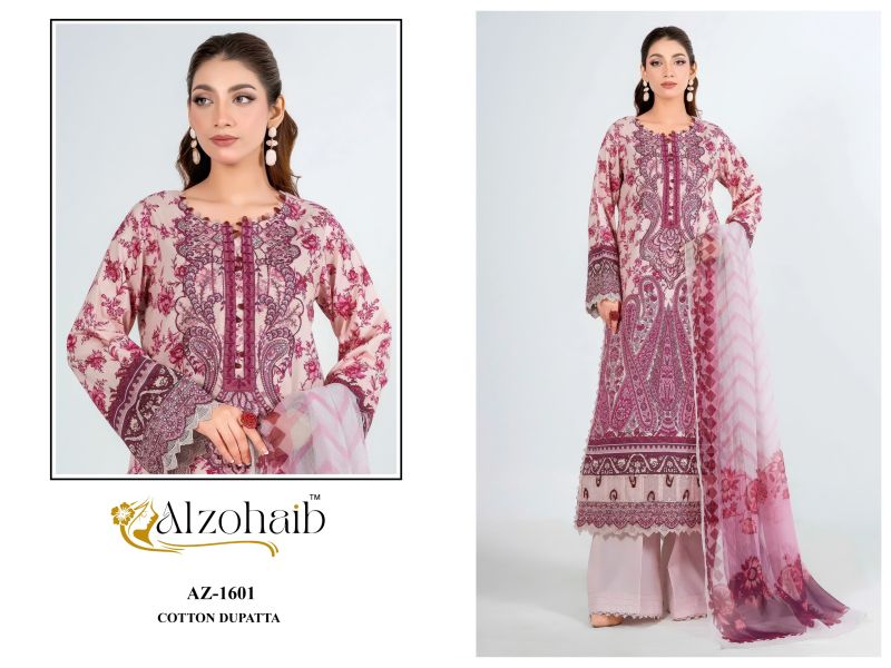 Alzohaib Noura Vol 2 Chiffon Dupatta Cotton Patch Work Salwar Kameez — Wholesale Pakistani Suits, Vardan Ethnic wholesale from Surat - Gallery Image 3