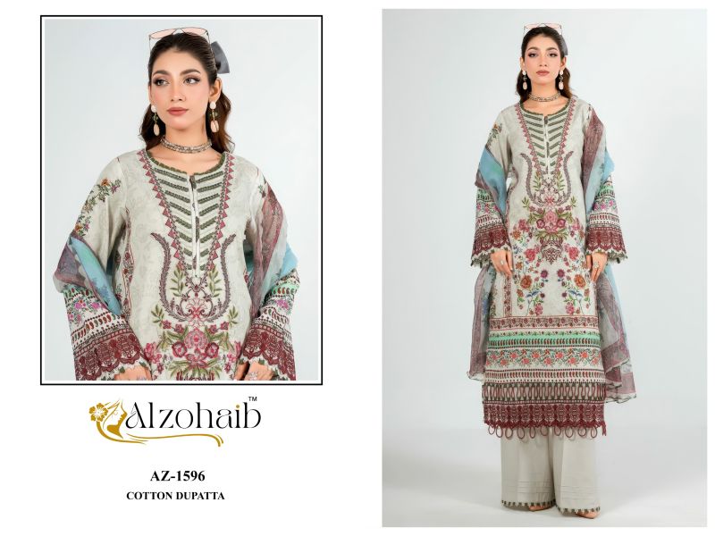 Alzohaib Nura Vol 1 Cotton Dupatta Cotton Patch Work Salwar Kameez