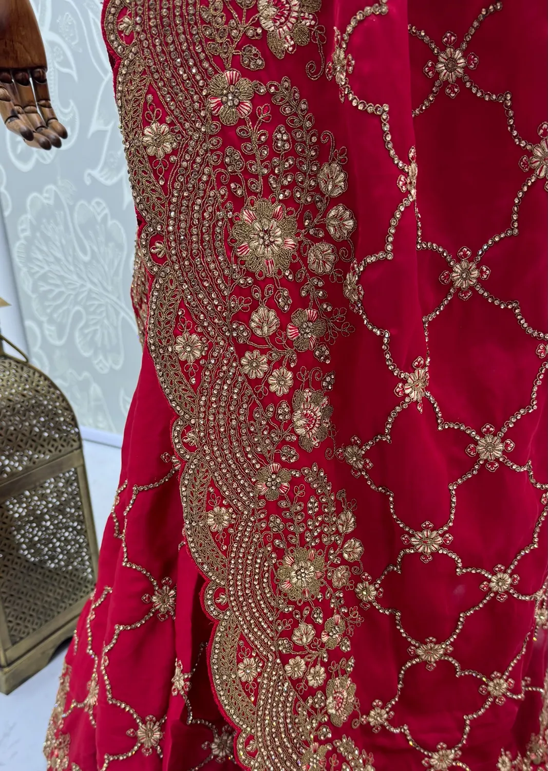 Anjani Art Metallic Dori Embroidered Premium Satin Silk Wedding Saree — Wholesale Sarees, Anjani Art wholesale from Surat - Gallery Image 18