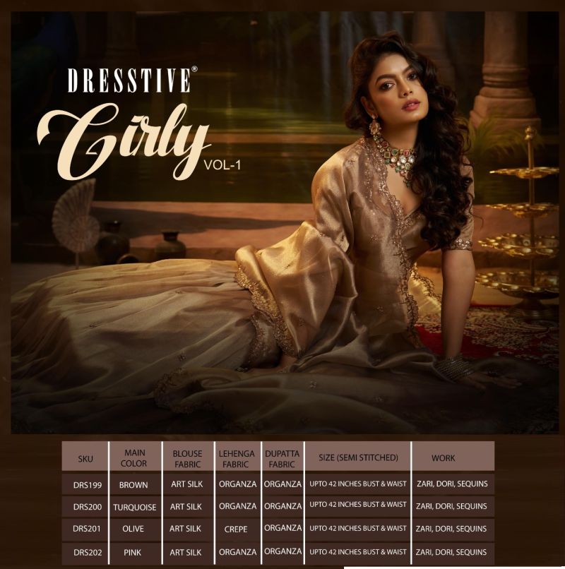 Arya Dresstive Girly Vol 1 Organza Zari Sequins Designer Lehenga Choli Set — Wholesale wholesale from Surat — view 4