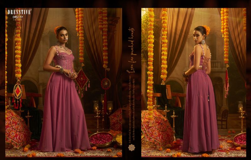 Dresstive Leela Vol 1 Georgette Thread Work Indo Western Catalog — Wholesale Lehenga wholesale from Surat — view 2