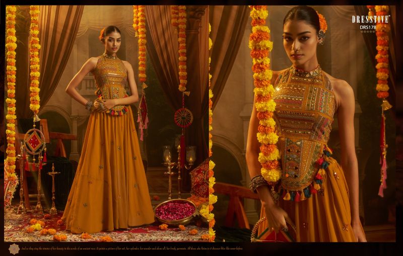 Dresstive Leela Vol 1 Georgette Thread Work Indo Western Catalog — Wholesale Lehenga wholesale from Surat — view 3