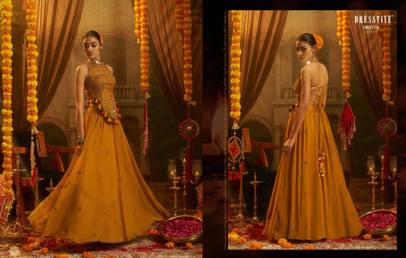 Dresstive Leela Vol 1 Georgette Thread Work Indo Western Catalog — Wholesale Lehenga wholesale from Surat — view 4