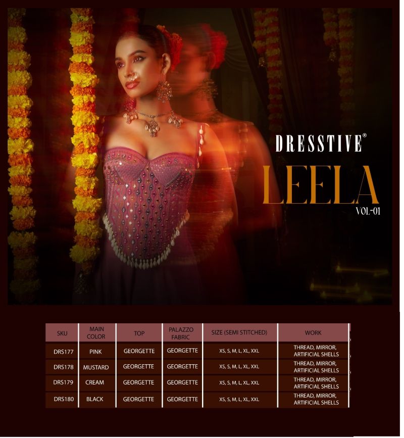 Dresstive Leela Vol 1 Georgette Thread Work Indo Western Catalog — Wholesale Lehenga wholesale from Surat — view 11