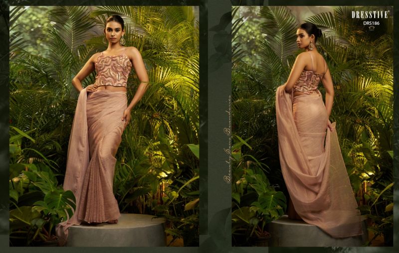 Arya Dresstive Prakriti Premium Pure Tissue Embroidered Ready To Wear Sarees — Wholesale Lehenga wholesale from Surat — view 9