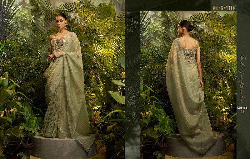 Arya Dresstive Prakriti Premium Pure Tissue Embroidered Ready To Wear Sarees — Wholesale Lehenga wholesale from Surat — view 10