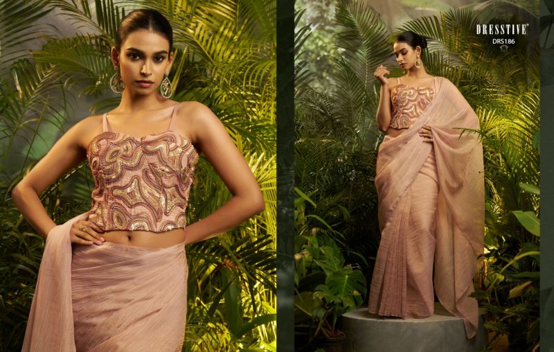 Arya Dresstive Prakriti Premium Pure Tissue Embroidered Ready To Wear Sarees — Wholesale Lehenga wholesale from Surat — view 5