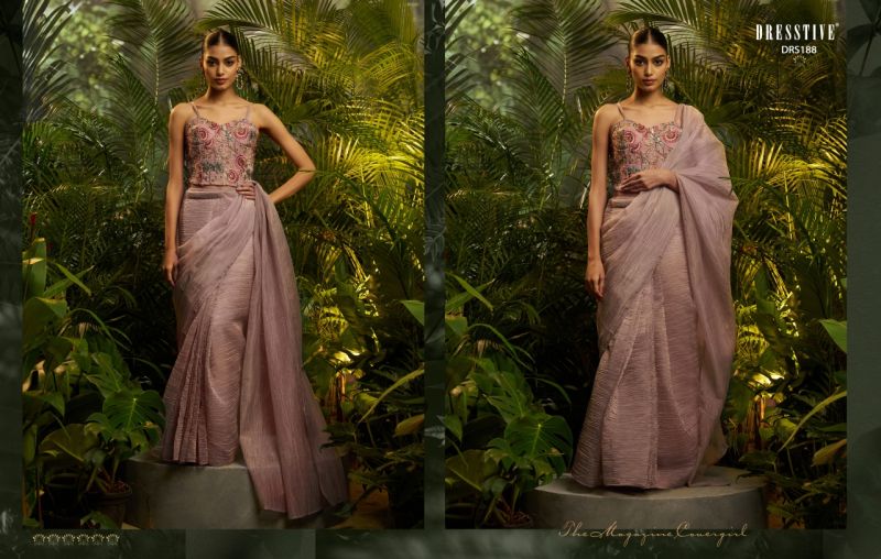 Arya Dresstive Prakriti Premium Pure Tissue Embroidered Ready To Wear Sarees — Wholesale Lehenga wholesale from Surat — view 6