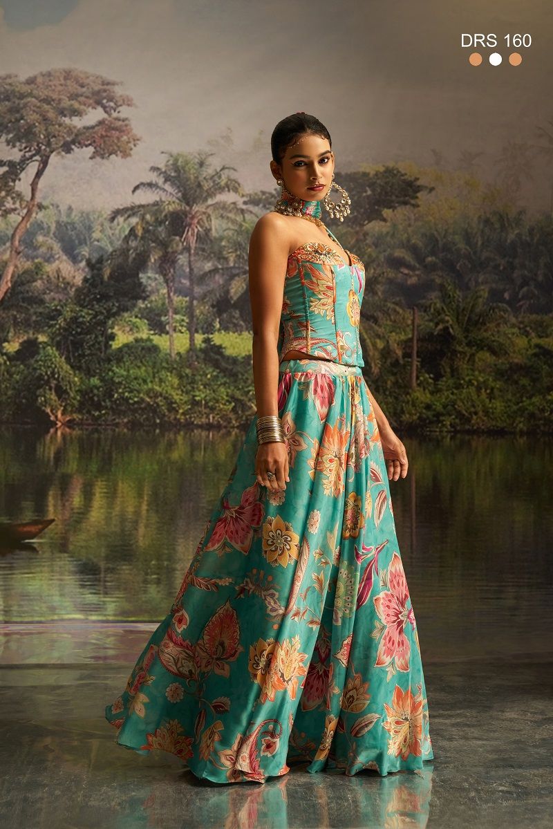 Arya Drs 160 Premium Georgette Floral Printed Co Ord Set Lehenga — Wholesale Lehenga wholesale from Surat — view 4