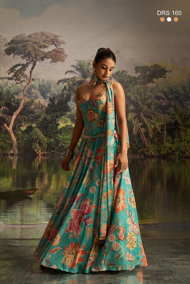 Arya Drs 160 Premium Georgette Floral Printed Co Ord Set Lehenga — Wholesale Lehenga wholesale from Surat — view 6