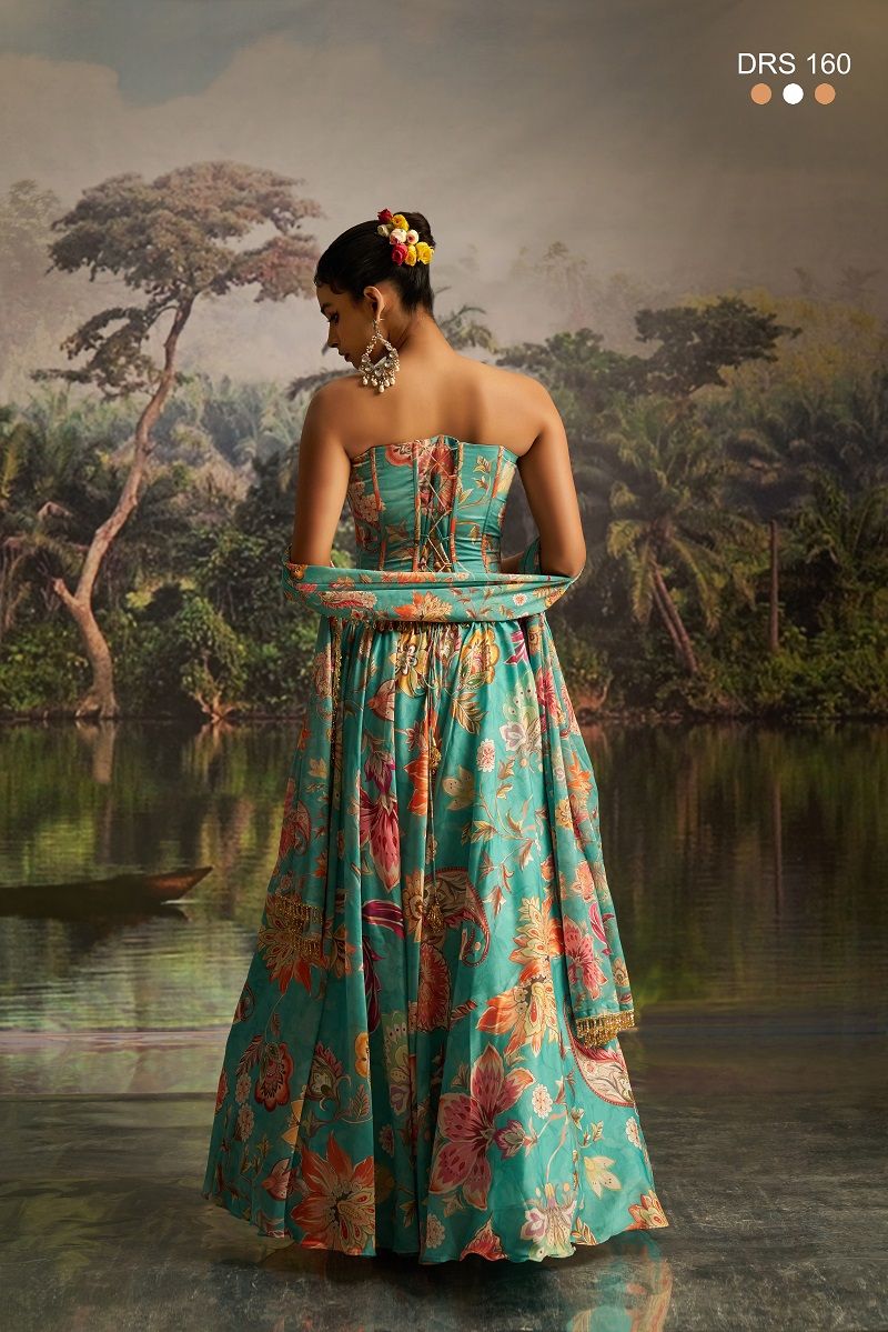 Arya Drs 160 Premium Georgette Floral Printed Co Ord Set Lehenga — Wholesale Lehenga wholesale from Surat — view 7
