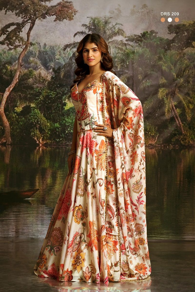 Arya Drs 209 And 210 Premium Georgette Floral Printed Co Ord Set Lehenga — Wholesale Lehenga wholesale from Surat — view 5