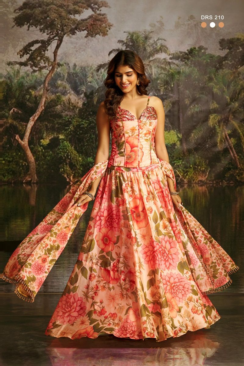 Arya Drs 209 And 210 Premium Georgette Floral Printed Co Ord Set Lehenga — Wholesale Lehenga wholesale from Surat — view 10