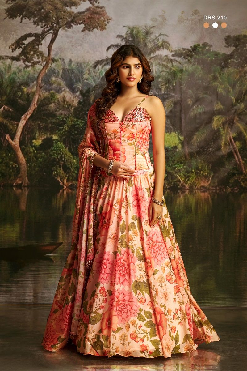 Arya Drs 209 And 210 Premium Georgette Floral Printed Co Ord Set Lehenga — Wholesale Lehenga wholesale from Surat — view 13