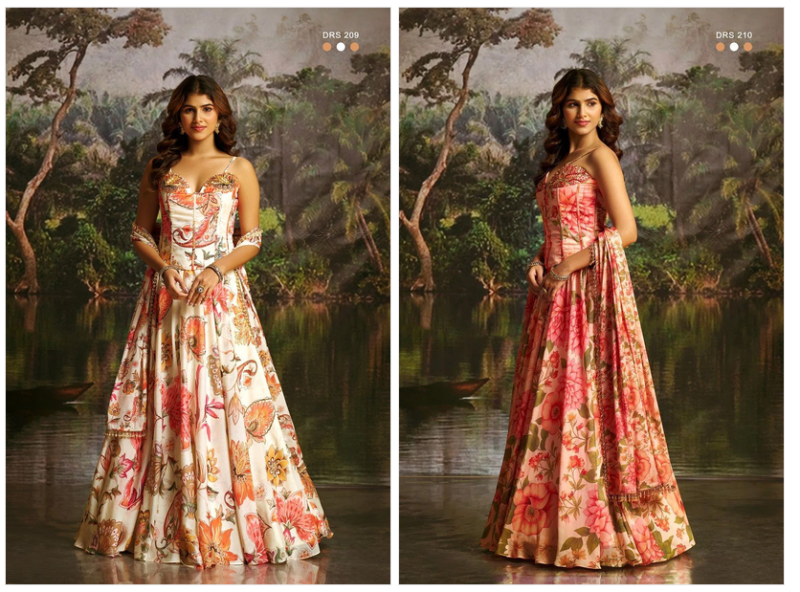 Arya Drs 209 And 210 Premium Georgette Floral Printed Co Ord Set Lehenga — Wholesale Lehenga wholesale from Surat — view 14