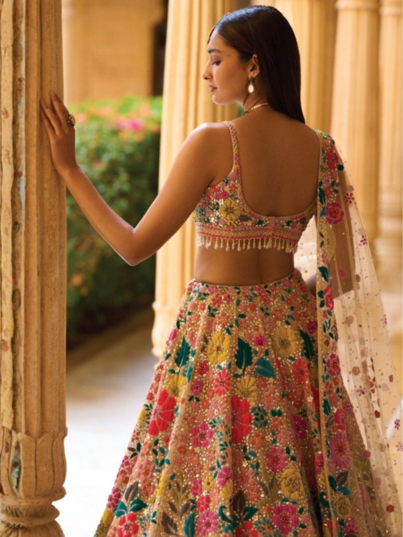 Arya Drs 214 Georgette Thread Sequins Work Designer Lehenga Choli Set — Wholesale Lehenga wholesale from Surat — view 6