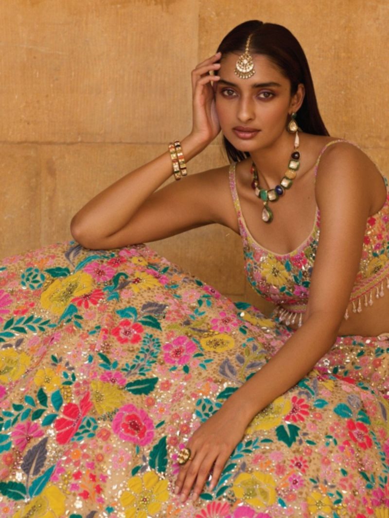 Arya Drs 214 Georgette Thread Sequins Work Designer Lehenga Choli Set — Wholesale Lehenga wholesale from Surat — view 5
