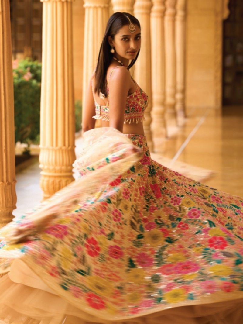 Arya Drs 214 Georgette Thread Sequins Work Designer Lehenga Choli Set — Wholesale Lehenga wholesale from Surat — view 3