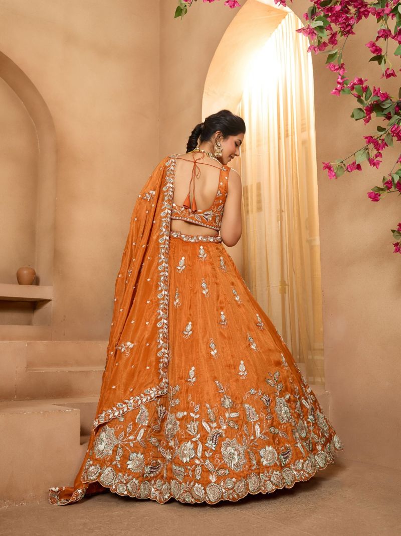 Arya Drs 227 And 228 Premium Pure Tissue Designer Lehenga Choli Set — Wholesale Lehenga wholesale from Surat — view 3