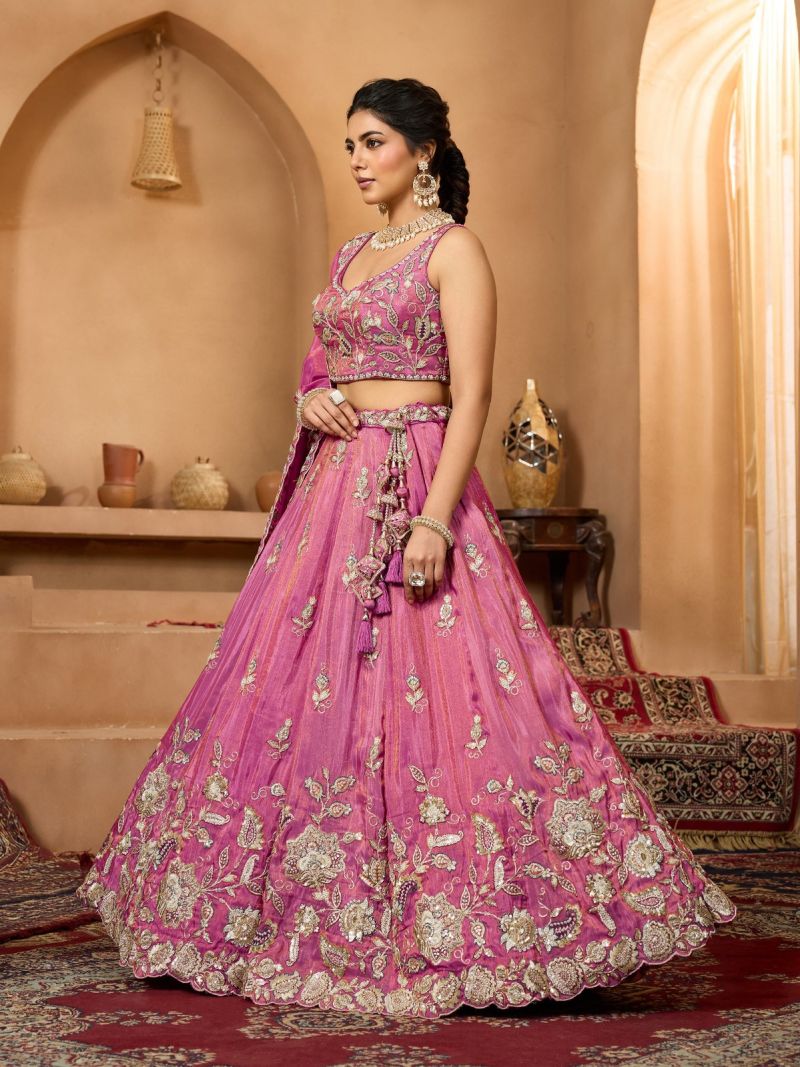 Arya Drs 227 And 228 Premium Pure Tissue Designer Lehenga Choli Set — Wholesale Lehenga wholesale from Surat — view 10