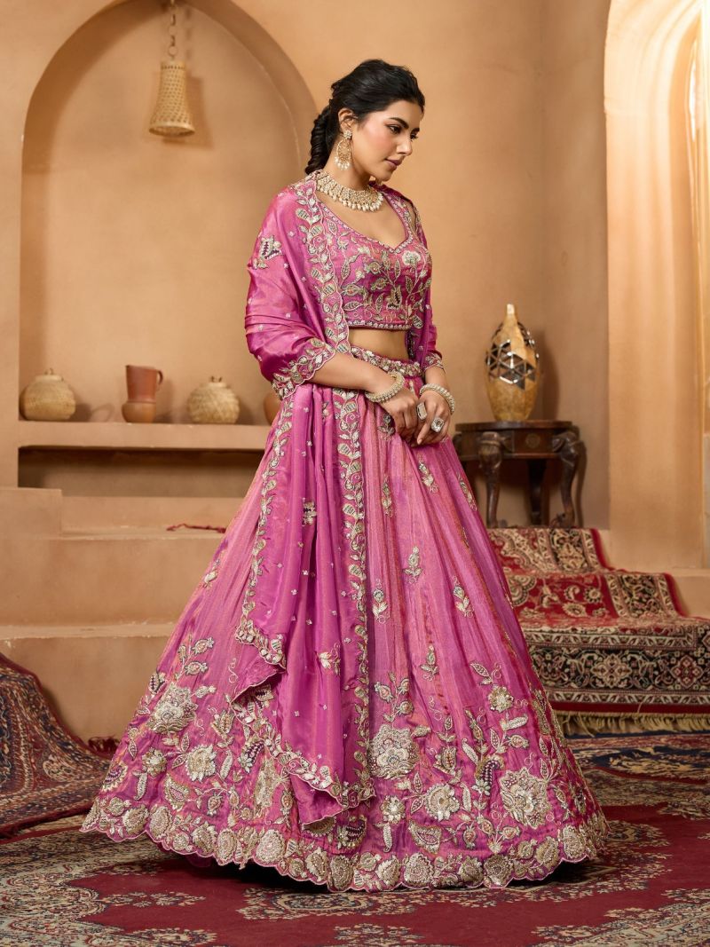 Arya Drs 227 And 228 Premium Pure Tissue Designer Lehenga Choli Set — Wholesale Lehenga wholesale from Surat — view 9