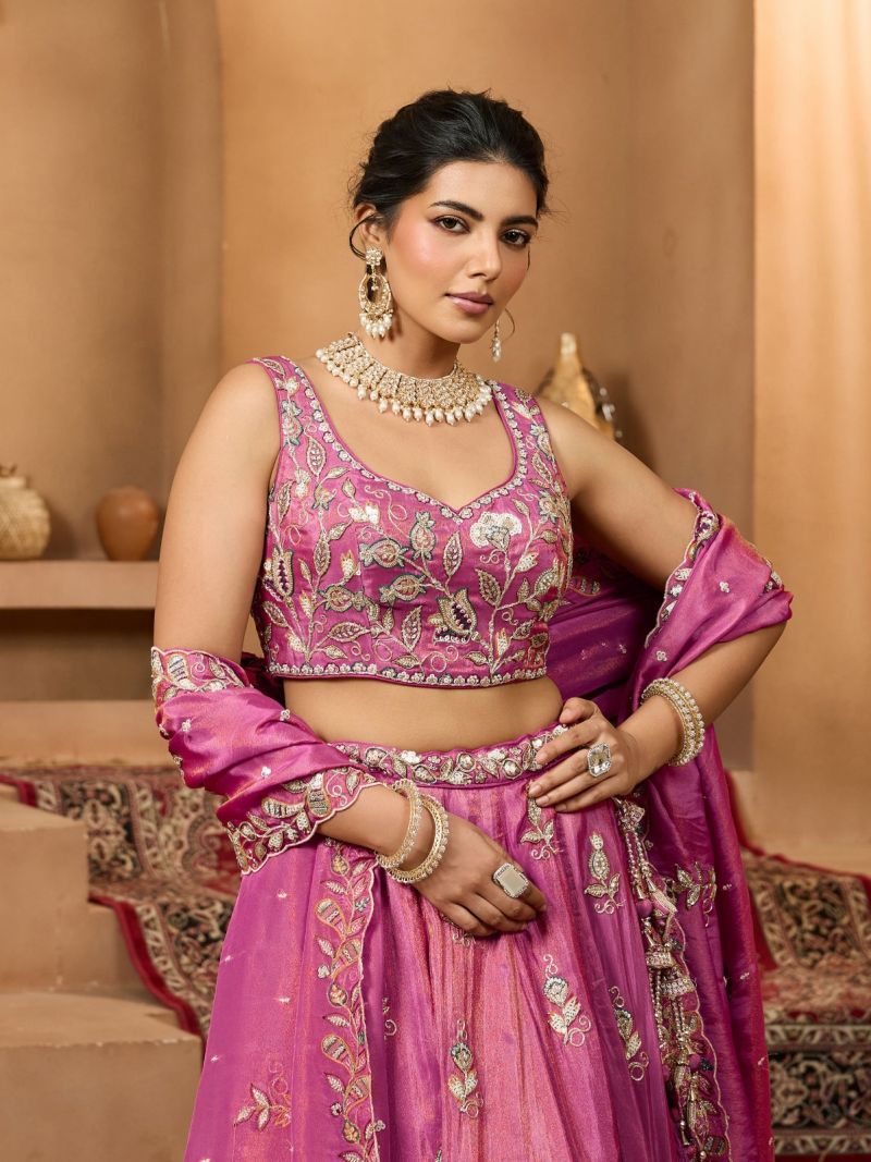 Arya Drs 227 And 228 Premium Pure Tissue Designer Lehenga Choli Set — Wholesale Lehenga wholesale from Surat — view 8