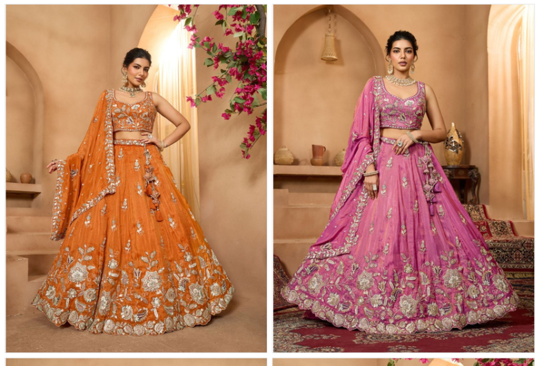 Arya Drs 227 And 228 Premium Pure Tissue Designer Lehenga Choli Set — Wholesale Lehenga wholesale from Surat — view 7