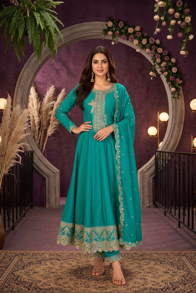 Aurraa Kaamini Premium Silk Embroidered Salwar Kameez Catalog — Wholesale Kurtis, Vardan Ethnic wholesale from Surat — Photo 4