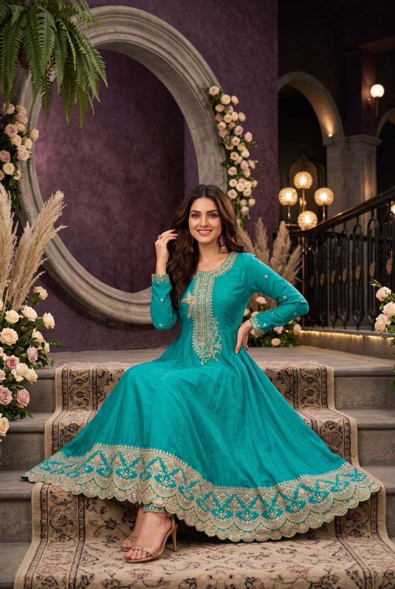 Aurraa Kaamini Premium Silk Embroidered Salwar Kameez Catalog — Wholesale Kurtis, Vardan Ethnic wholesale from Surat — Photo 8