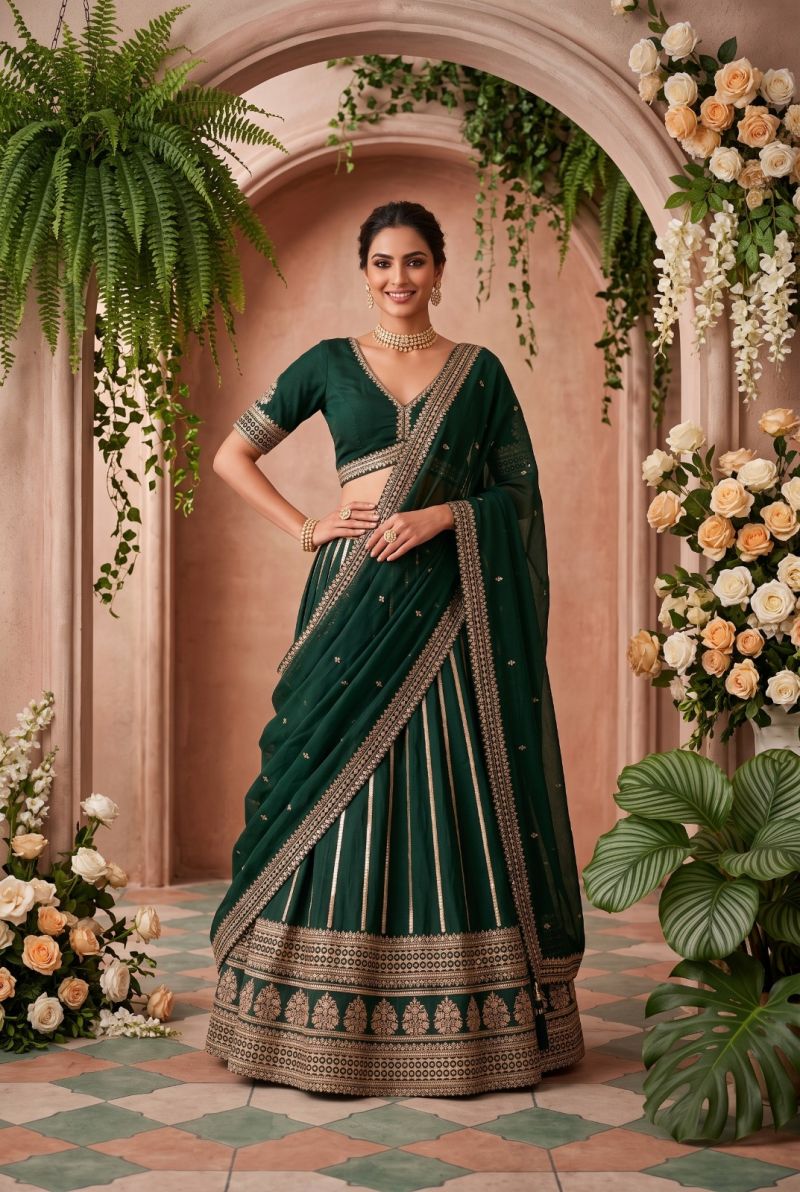 Aurraa Panghat Silk Embroidered Designer Fancy Lehenga Choli Set