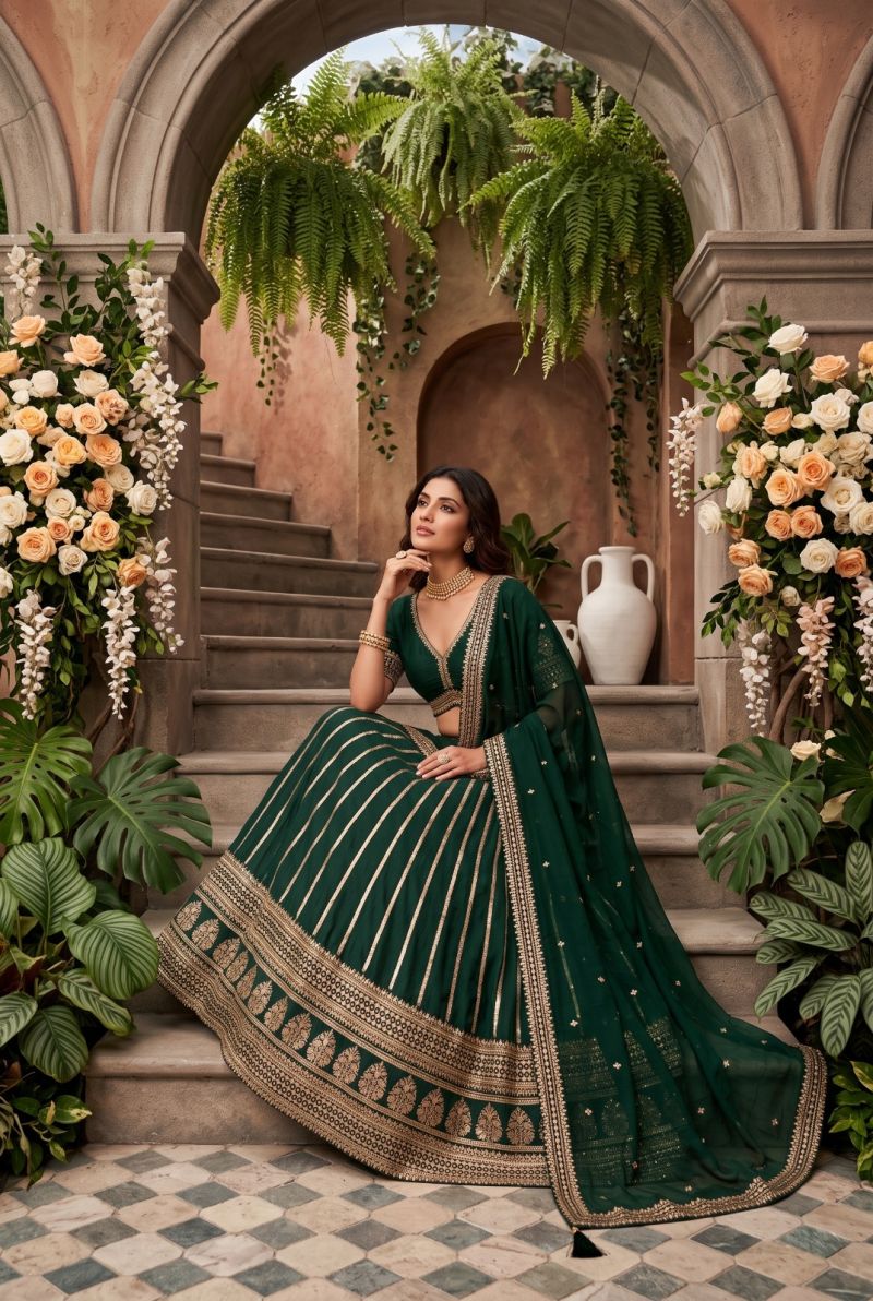 Aurraa Panghat Silk Embroidered Designer Fancy Lehenga Choli Set — Wholesale Lehenga, Vardan Ethnic wholesale from Surat — view 5